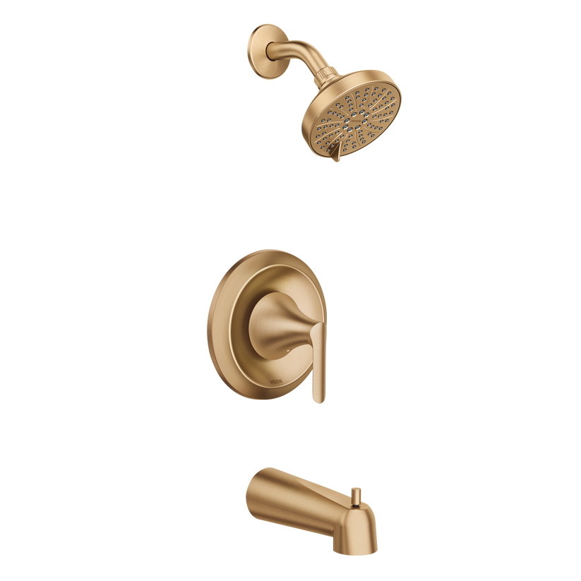 MOEN Findlay Single-Handle 6-Spray Tub & Shower Faucet in Bronzed Gold  w/Valve