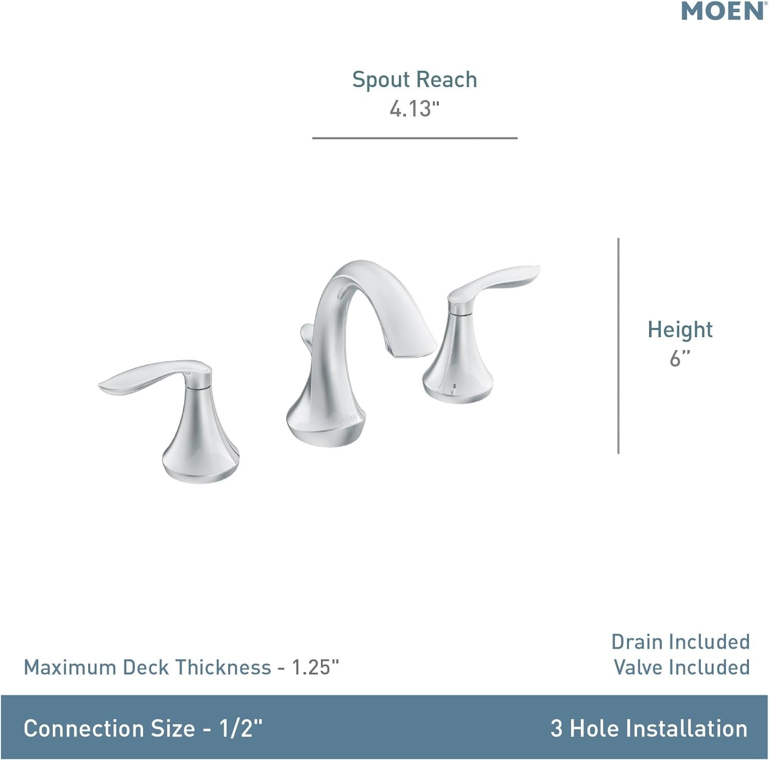 MOEN Eva T943BN 2-Handle Deck-Mount Roman Tub Faucet Trim Kit - Brushed Nickel
