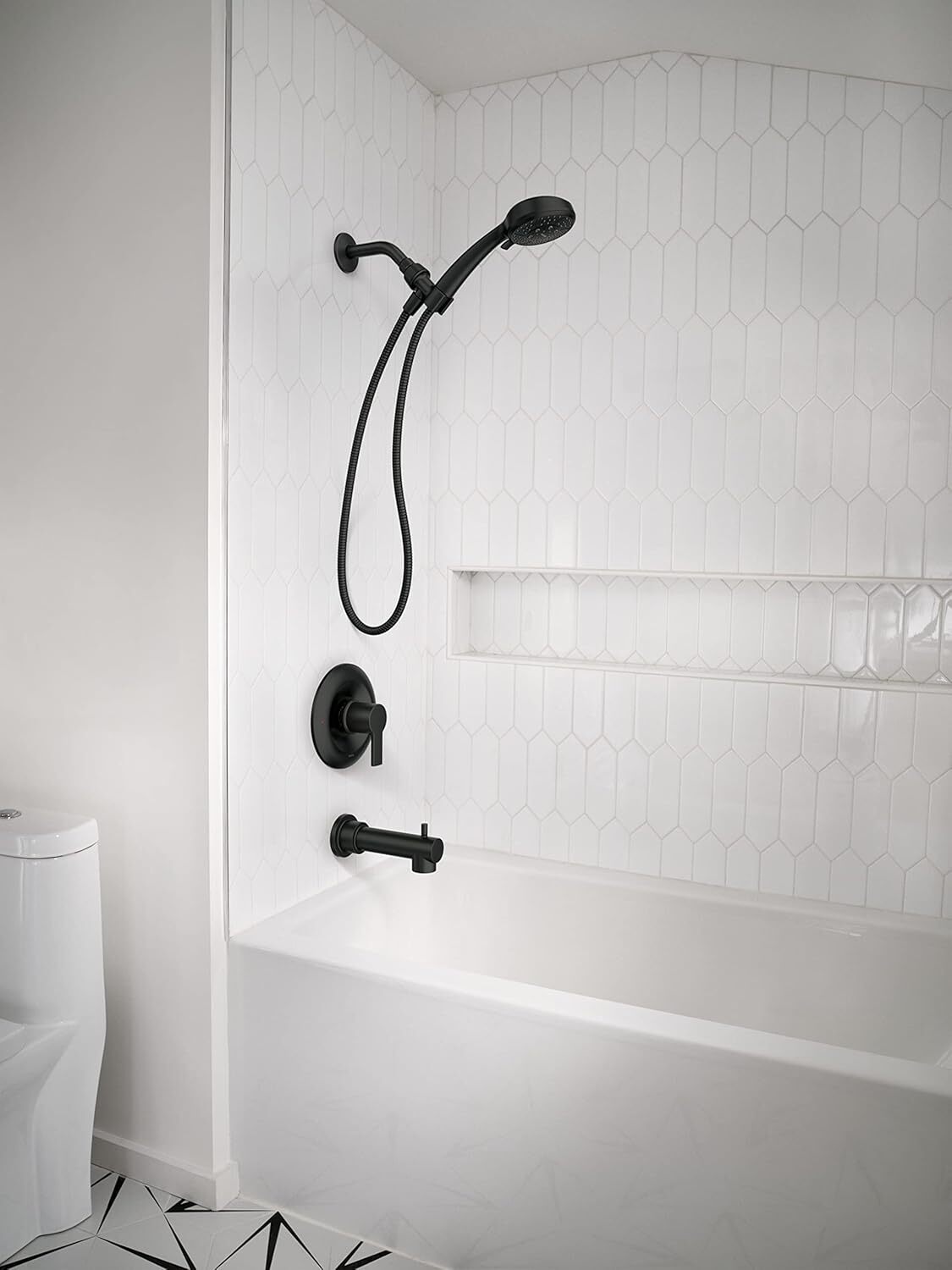 MOEN Meena 82618BL Single Handle 4-Spray 4 in. Tub&Shower Faucet 1.75 GPM