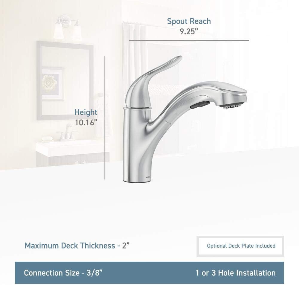 MOEN 87557SRS Brecklyn Pull-Out Sprayer Kitchen Faucet in Spot Resist Stainless