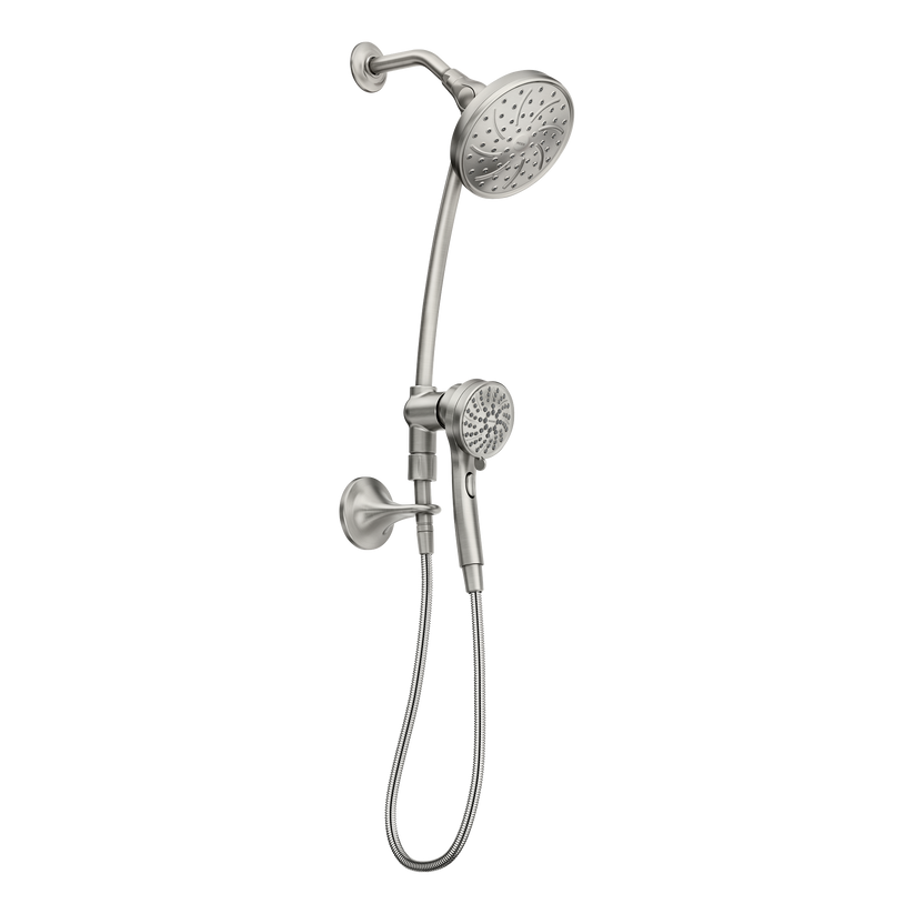 MOEN Attract Magnetix 6-Spray Patterns Dual Shower Heads Brushed Nickel 28586SRN