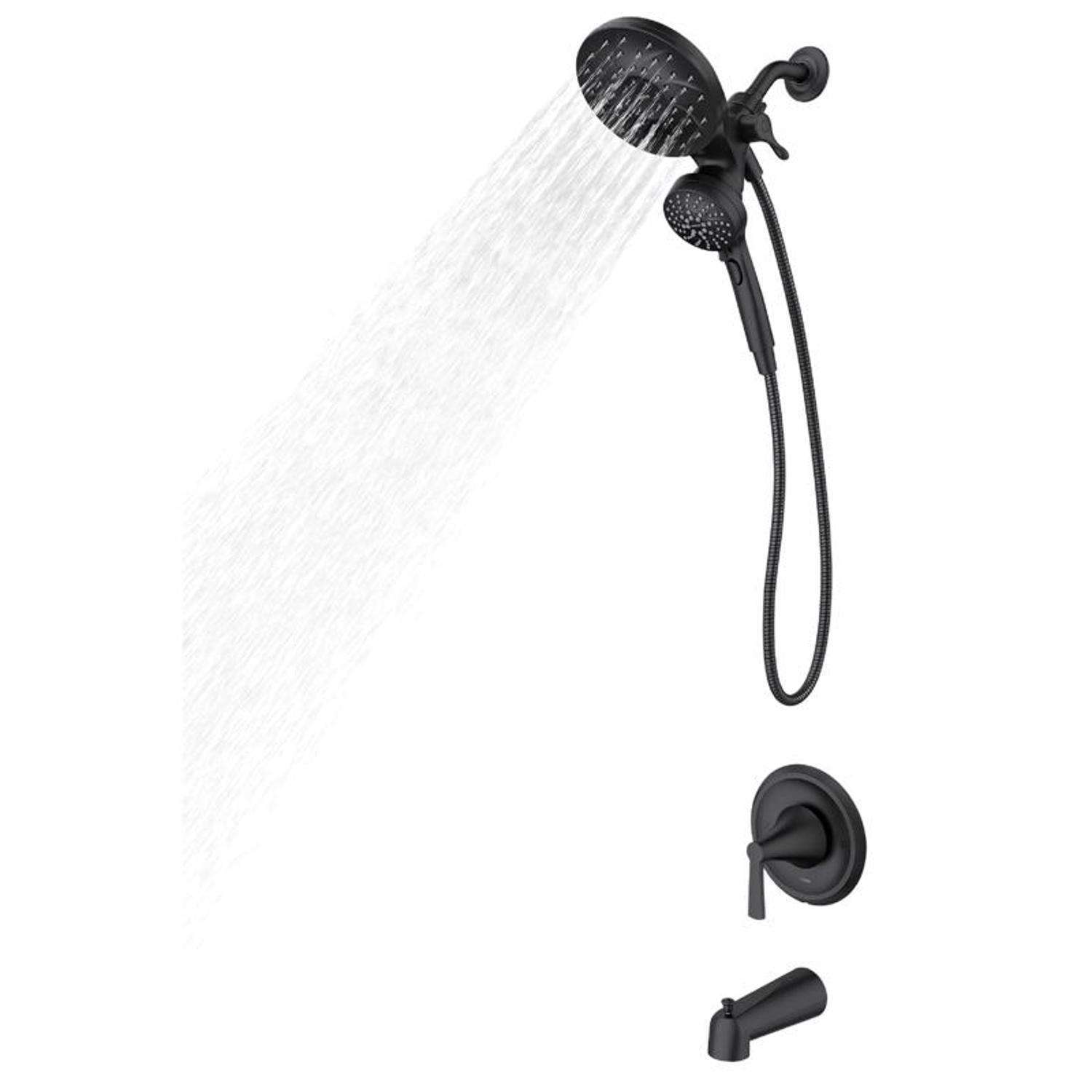 Moen 82310BL Mikah Matte Black Posi Temp Tub/Shower Faucet with Handle & Valve