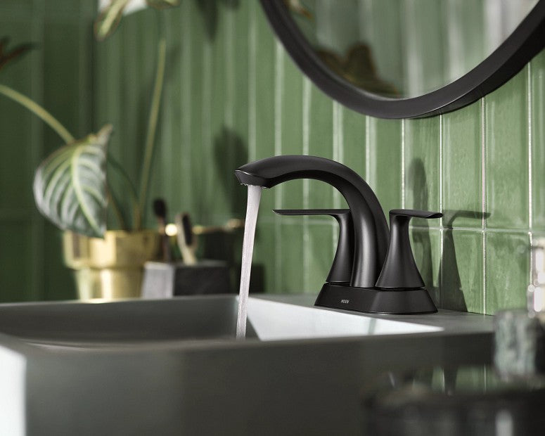 Moen 84515BL Findlay 4 in. Centerset 2-Handle Bathroom Faucet Matte Black