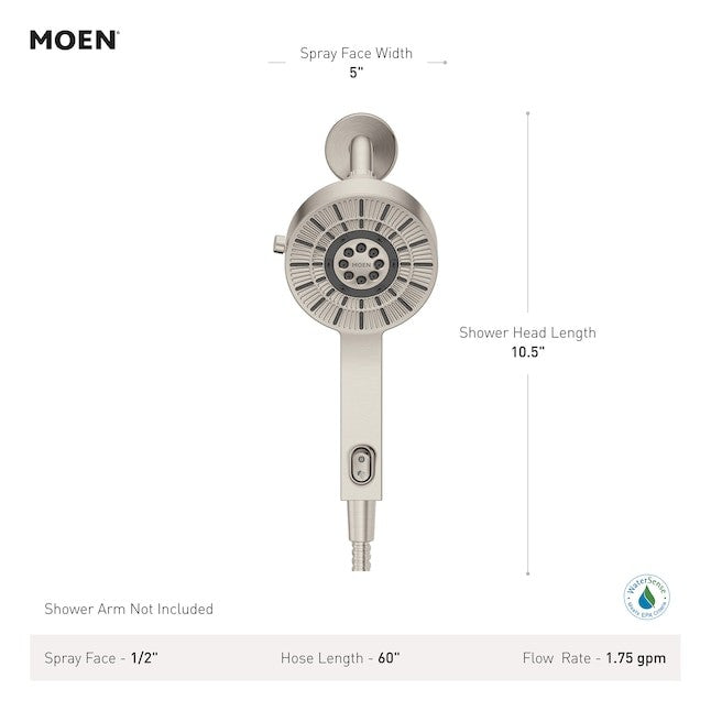 MOEN Verso 230H2EP Magnetix 5 in. Handheld Saves Hot Water Chrome 1.75 GPM