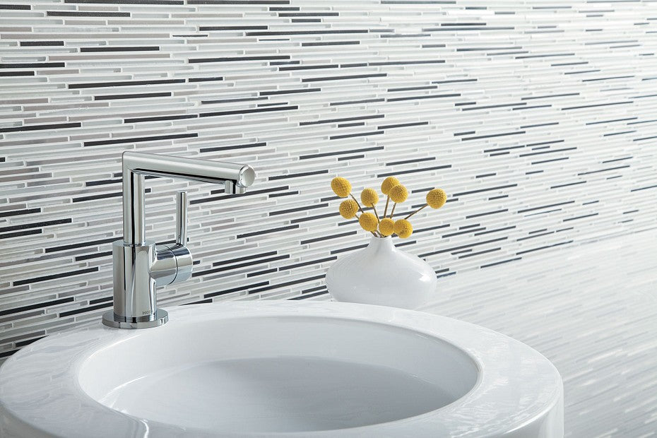 Moen S43001 Arris 1-Handle One-Hole Bathroom Faucet w/ DRAIN Chrome Finish