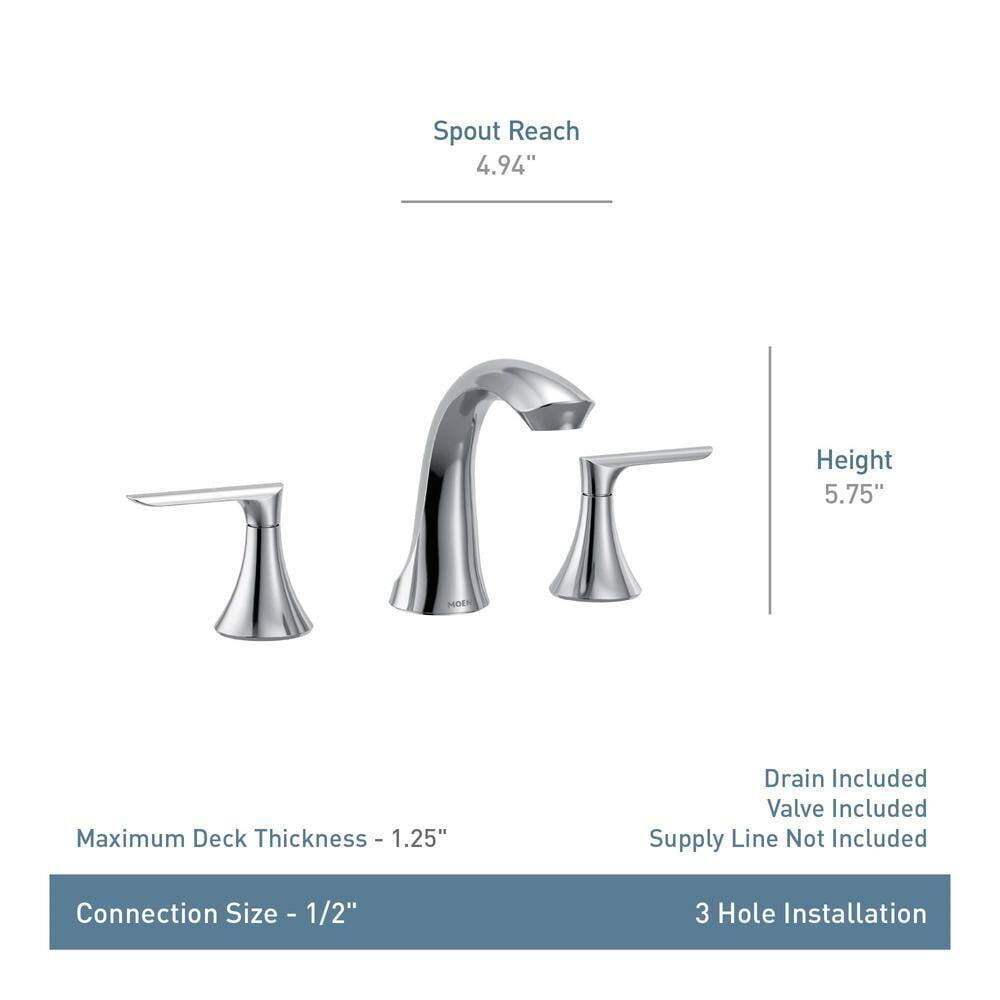 MOEN 84517 Findlay 8 in. Widespread 2-Handle Bathroom Faucet in Chrome