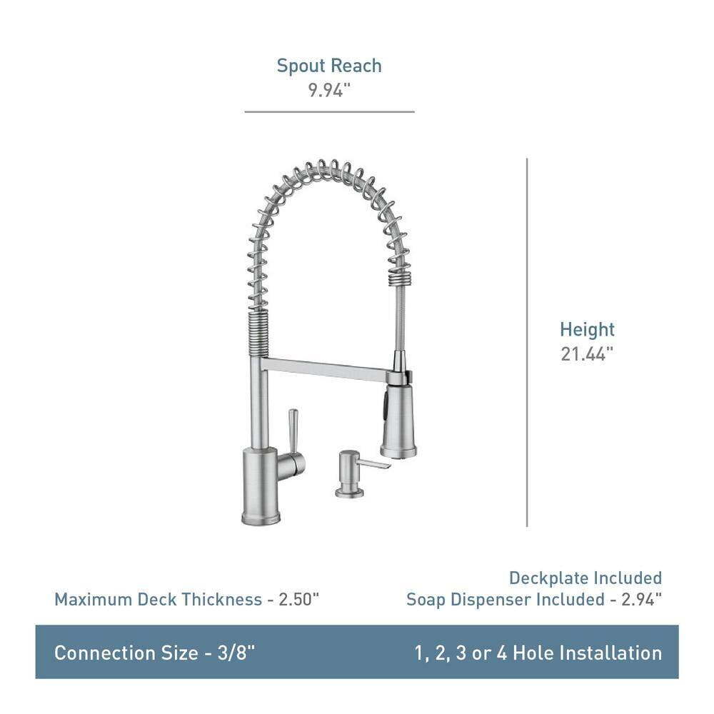 Moen Indi 1-Handle High Arc One-Handle High Arc W/ Soap Disp Matte Black 87194BL