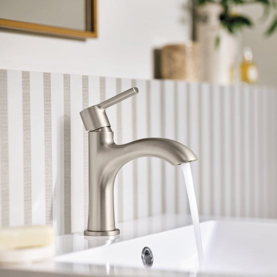 Moen 84577SRN Idris Bathroom Faucet & Push Down Drain - Brushed Nickel