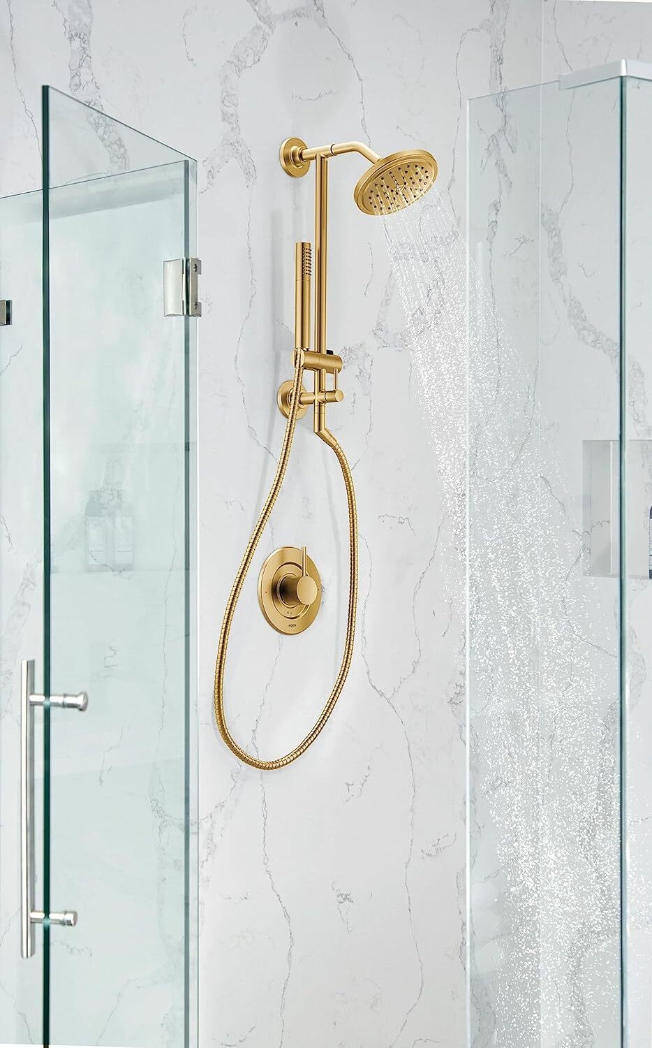 Moen TS3661NHBG Annex Retrofit Slide Shower Rail Bar No Head Brushed Gold 