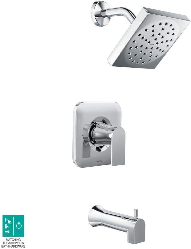 NEW MOEN Genta 82760 1-Handle Tub&Shower Trim Chrome W/Valve