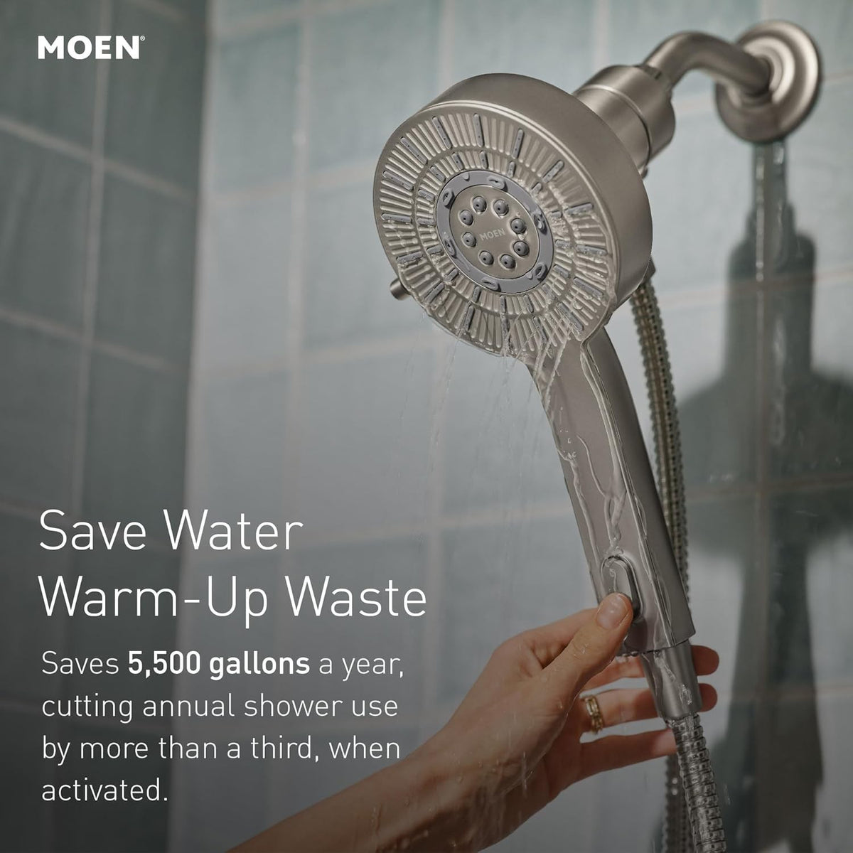 MOEN 230H2EP Verso Magnetix 5" Handheld Saves Hot Water 1.75 GPM - Chrome