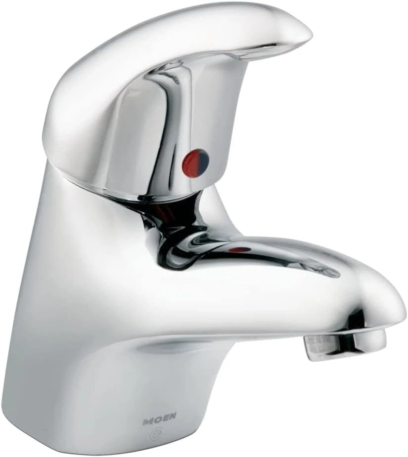 Moen 8417F12 1.2 GPM M-Dura Series Chrome Finish Brass Low Arc Bathroom Faucet