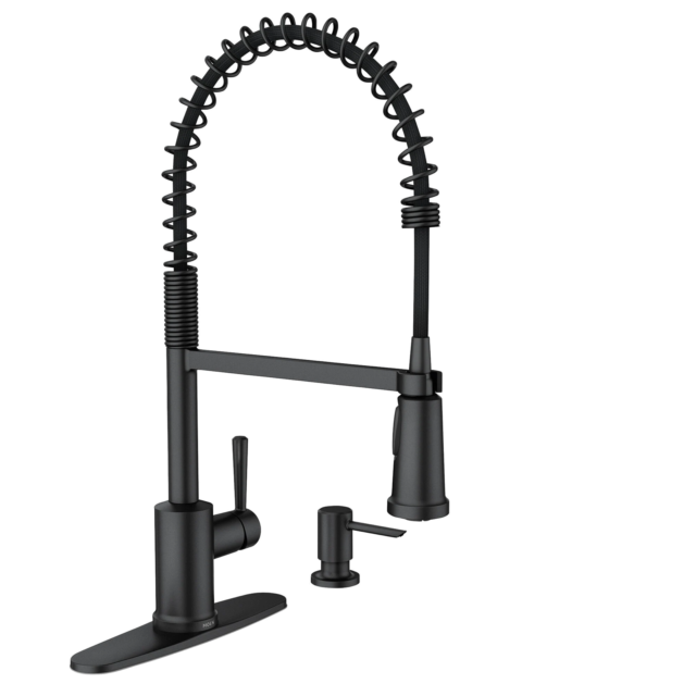MOEN 87194BL Indi Single-Handle Pulldown Sprayer Kitchen Faucet - Matte Black