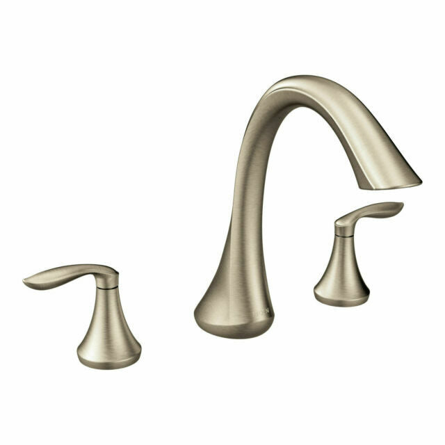 MOEN Eva T943BN 2-Handle Deck-Mount Roman Tub Faucet Trim Kit - Brushed Nickel