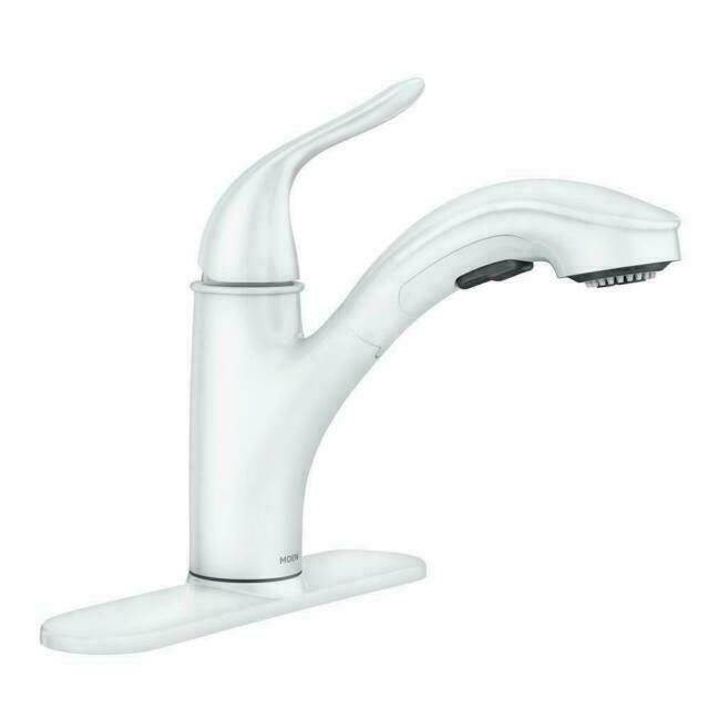 MOEN Brecklyn 87557W One-Handle Pull-Out Sprayer Kitchen Faucet White